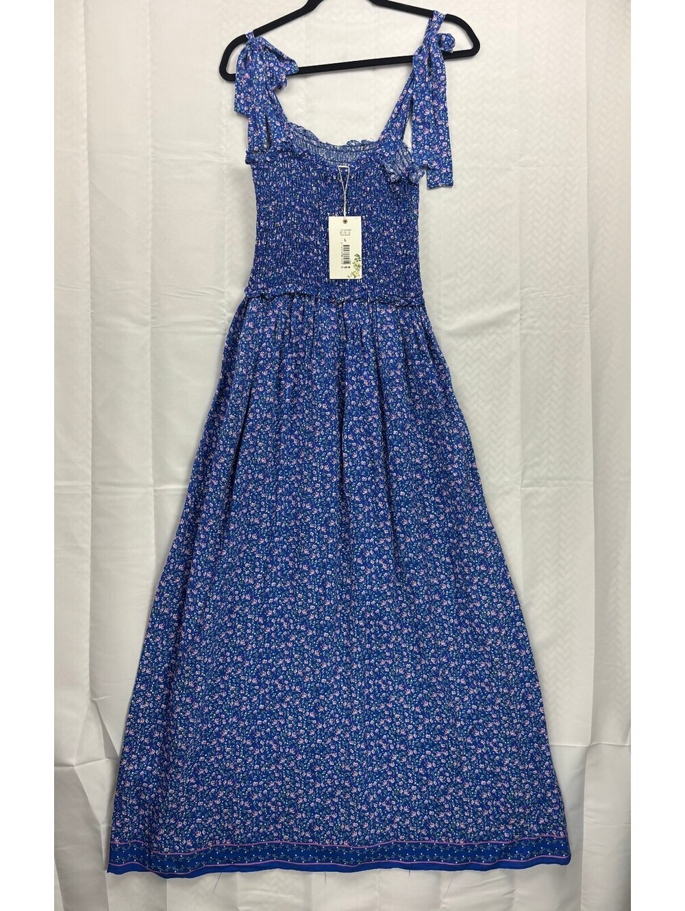 Chelsea & Violet Blue Floral Smocked Maxi Dress Large